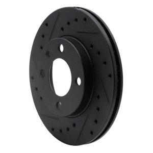 Audi 4000 Brake Rotor (1) - Front Left - R1 Concepts - Drilled & Slotted - Black - `80-`08